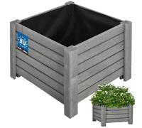 KOTARBAU® Jardinière Extérieur - Bois de Pin Imprégné - 38 x 38 x 30 cm - Anthracite - Jardiniere sur Pieds - Bac à Fleurs Rectangulaire - Grande Capacité - avec Toile Anti-Mauvaises Herbes