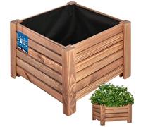 Jardiniere sur Pieds - KOTARBAU® - Imprégné - 38x38x30cm - Brown -Rectangulaire - Toile Anti-Mauvaises Herbes