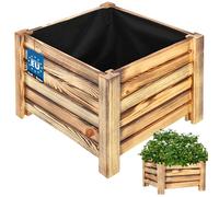 Jardiniere sur Pieds - KOTARBAU® - Imprégné - 38x38x30cm - Bronzé -Rectangulaire - Toile Anti-Mauvaises Herbes