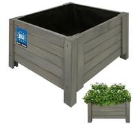 KOTARBAU® Jardinière Extérieur - Bois de Pin Imprégné - 50 x 50 x 30 cm - Anthracite - Jardiniere sur Pieds - Bac à Fleurs Rectangulaire - Grande Capacité - avec Toile Anti-Mauvaises Herbes
