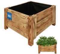 KOTARBAU® Jardinière Extérieur - Bois de Pin Imprégné - 50 x 50 x 30 cm - Rustique - Jardiniere sur Pieds - Bac à Fleurs Rectangulaire - Grande Capacité - avec Toile Anti-Mauvaises Herbes