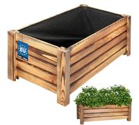 KOTARBAU® Jardinière Extérieur - Bois de Pin Imprégné - 60 x 33 x 25 cm - Rustique - Jardiniere sur Pieds - Bac à Fleurs Rectangulaire - Grande Capacité - avec Toile Anti-Mauvaises Herbes