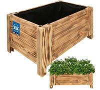 KOTARBAU® Jardinière Extérieur - Bois de Pin Imprégné - 60 x 39 x 30 cm - Rustique - Jardiniere sur Pieds - Bac à Fleurs Rectangulaire - Grande Capacité - avec Toile Anti-Mauvaises Herbes