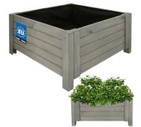 KOTARBAU® Jardinière Extérieur - Bois de Pin Imprégné - 60 x 60 x 30 cm - Anthracite - Jardiniere sur Pieds - Bac à Fleurs Rectangulaire - Grande Capacité - avec Toile Anti-Mauvaises Herbes