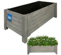 KOTARBAU® Jardinière Extérieur - Bois de Pin Imprégné - 79 x 39 x 30 cm - Anthracite - Jardiniere sur Pieds - Bac à Fleurs Rectangulaire - Grande Capacité - avec Toile Anti-Mauvaises Herbes
