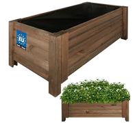 KOTARBAU® Jardinière Extérieur - Bois de Pin Imprégné - 79 x 39 x 30 cm - Brun - Jardiniere sur Pieds - Bac à Fleurs Rectangulaire - Grande Capacité - avec Toile Anti-Mauvaises Herbes