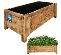 KOTARBAU® Jardinière Extérieur - Bois de Pin Imprégné - 79 x 39 x 30 cm - Rustique - Jardiniere sur Pieds - Bac à Fleurs Rectangulaire - Grande Capacité - avec Toile Anti-Mauvaises Herbes