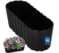 KOTARBAU® Jardinière Exterieur - Plastique - 40 x 13 x 13 cm - Anthracite - Pot De Fleur Exterieur - Jardiniere Balcon - Rustique - Rectangulaire - Grand Cache-Pot