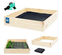 KOTARBAU® Jardinière profonde, en bois, 120 x 100 x 18 cm, imprégnée, marron, Couleur naturelle, 120 x 120 x 18 cm