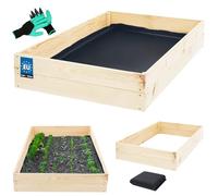 KOTARBAU® Jardinière profonde, en bois, 120 x 100 x 18 cm, imprégnée, marron, Couleur naturelle, 140 x 80 x 18 cm