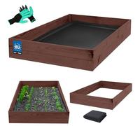KOTARBAU® Jardinière profonde, en bois, 120 x 100 x 18 cm, imprégnée, marron, marron, 120 x 100 x 18 cm