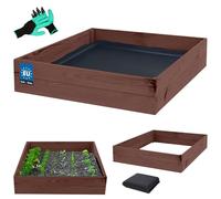 KOTARBAU® Jardinière profonde, en bois, 120 x 100 x 18 cm, imprégnée, marron, marron, 120 x 120 x 18 cm