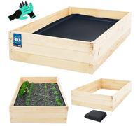 KOTARBAU® Jardinière surélevée en bois pour fleurs 120x100x18cm Imprégnée, pots de plantes marron, Couleur naturelle, 120 x 100 x 27 cm