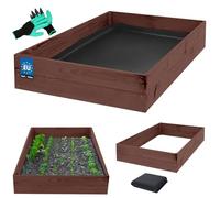 KOTARBAU® Jardinière surélevée en bois pour fleurs 120x100x18cm Imprégnée, pots de plantes marron, marron, 140 x 80 x 18 cm