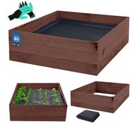 KOTARBAU® Jardinière surélevée en bois pour fleurs 120x100x18cm Imprégnée, pots de plantes marron, marron, 120 x 120 x 27 cm