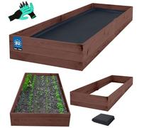 KOTARBAU® Jardinière surélevée en bois pour fleurs 120x100x18cm Imprégnée, pots de plantes marron, marron, 200 x 100 x 27 cm