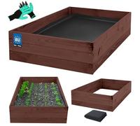 KOTARBAU® Jardinière surélevée en bois pour fleurs 120x100x18cm Imprégnée, pots de plantes marron, marron, 120 x 80 x 27 cm