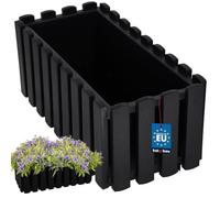 KOTARBAU® Jardinières Extérieure - Plastique - 38x18x16 cm - Antrhracite - Pot de Fleur - Rectangulaire - Bac à Fleurs - Jardinière Balcon - Pot de Fleur Extérieur - Facile à Nettoyer