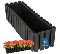 KOTARBAU® Jardinières Extérieure - Plastique - 58x18x16 cm - Gris - Pot de Fleur - Rectangulaire - Bac à Fleurs - Jardinière Balcon - Pot de Fleur Extérieur - Facile à Nettoyer