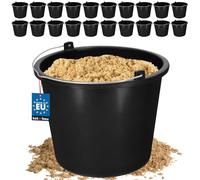 KOTARBAU® Jeu de 20 Seaux de Construction 5l - à Plâtre, Mortier, Ciment, Eau - Seau de Jardin en Plastique Noir