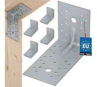 KOTARBAU® Jeu de 50 équerres en acier argenté 100 x 150 x 80 mm Equerre en métal 90 degrés grande équerre de plaque perforée charge lourde Equerre en métal acier galvanisé charge lourde