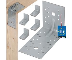 KOTARBAU® Jeu de 50 équerres en acier argenté 100 x 150 x 80 mm Equerre en métal 90 degrés grande équerre de plaque perforée charge lourde Equerre en métal acier galvanisé charge lourde