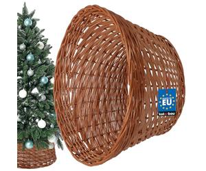 KOTARBAU Jupe de Sapin de Noël en Osier - Diamètre : 40 cm - Support décoratif - Couleur Naturelle - Support de Sapin de Noël en rotin Naturel