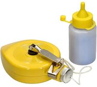 KOTARBAU® Kit de cordeau à percussion de 30 m avec craie bleue, crochet en acier inoxydable, cordon de maçon dans un boîtier en aluminium, niveau à bulle