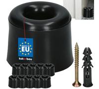 KOTARBAU Lot de 10 butoirs de porte à visser - 27 mm - Noir - Butoir de porte - Montage au sol - Butoir de porte - En caoutchouc