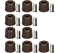 KOTARBAU Lot de 10 butoirs de porte à visser - Butoir de porte - Pour montage au sol - En caoutchouc (marron)