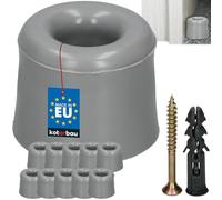KOTARBAU Lot de 10 butoirs de porte à visser - Gris - 27 mm - Butoir de porte - Montage au sol - Butoir de porte - En caoutchouc