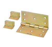 KOTARBAU® Lot de 10 charnières de porte - 100 mm x 100 mm - Galvanisées - Jaune