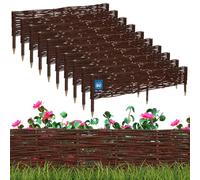 KOTARBAU® Lot de 10 Clôture Bois - Bordure Jardin Extérieur - 100 x 10 cm - Bordure de Jardin en Osier à Planter - Marron - Cloture en Osier - Décoration Extérieure