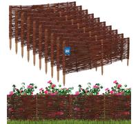 KOTARBAU® Lot de 10 Clôture Bois - Bordure Jardin Extérieur - 100 x 40 cm - Bordure de Jardin en Osier à Planter - Marron - Cloture en Osier - Décoration Extérieure