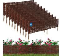 KOTARBAU® Lot de 10 Clôture Bois Bordure Jardin Extérieur 120x30cm Bordure de Jardin en Osier à Planter Marron Cloture en Osier Décoration Extérieure