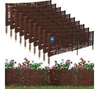 KOTARBAU® Lot de 10 Clôture Bois Bordure Jardin Extérieur 120x40cm Bordure de Jardin en Osier à Planter Marron Cloture en Osier Décoration Extérieure