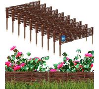 KOTARBAU® Lot de 10 Clôture Bois - Bordure Jardin Extérieur - 60 x 10 cm - Bordure de Jardin en Osier à Planter - Marron - Cloture en Osier - Décoration Extérieure