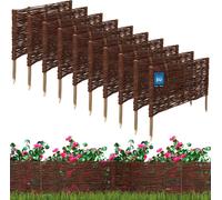 KOTARBAU® Lot de 10 Clôture Bois Bordure Jardin Extérieur 60x30cm Bordure de Jardin en Osier à Planter Marron Cloture en Osier Décoration Extérieure