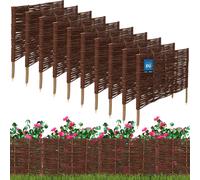 KOTARBAU® Lot de 10 Clôture Bois Bordure Jardin Extérieur 60x40cm Bordure de Jardin en Osier à Planter Marron Cloture en Osier Décoration Extérieure