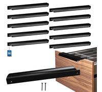 KOTARBAU Lot de 10 poignées de meuble - Poignées d'armoire - 212 mm - Noir mat - ZnAl - Poignées à vis arrière - Poignée de bord - Poignées de tiroir - Cuisine - Moderne