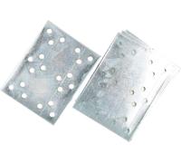 KOTARBAU® Lot de 100 plaques perforées 100 x 76 mm Galvanisé Argent Raccord plat pour bois Intérieur - Extérieur Plaque perforée Raccord acier Tôle perforée Fer plat