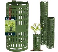 KOTARBAU® Lot de 12 Protection Tronc d'arbre - ⌀ 11,5 cm - Plastique - 26 cm - Vert - Protection Arbre Fruitier - Empilable et Modulable