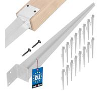 KOTARBAU® Lot de 16 Pièces Support Poteau Bois - Pied de Poteau - 500 mm - Acier Galvanisé - 50 x 60 mm - Argent - pour Clôtures - Pavillons - Pergolas - Résistant à la Corrosion