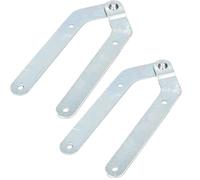 KOTARBAU® Lot de 2 bandes d'échelle sans crochet - Charnière d'échelle galvanisée - En argent - Ouverture à 180 degrés - Qualité supérieure