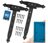 KOTARBAU® Lot de 2 Charnières - 300 mm - Revêtement en Poudre - Charnière Portail Bois en T Charnière Noir Charniere Porte Charniere Portail Exterieur Gond Portail Exterieur
