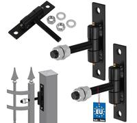 KOTARBAU® Lot de 2 charnières de porte à gonds M20 x 120 mm à visser - Charnières de porte en acier revêtu par pulvérisation pour portes en bois et cadres de porte en bois - Charnières à mortaiser