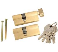 KOTARBAU Lot de 2 cylindres profilés à fermeture identique 30 x 40 mm avec bouton de fermeture