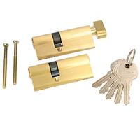 KOTARBAU® Lot de 2 cylindres profilés à fermeture identique 30 x 45 mm avec bouton de verrouillage