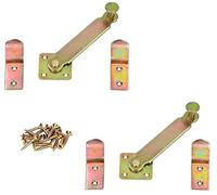 KOTARBAU® Lot de 2 loquets de volet battant 140 mm - Volet de fenêtre - Loquet double porte - Verrou de volet de fenêtre - Loquet de volet battant - Loquet à bascule - Galvanisé - Jaune