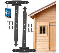 KOTARBAU® Lot de 2 pentes croisées 400 mm - Ruban de magasin - Plaque de construction - Ferrure de porte - Raccord en bois - Charnière en T - Revêtement par pulvérisation